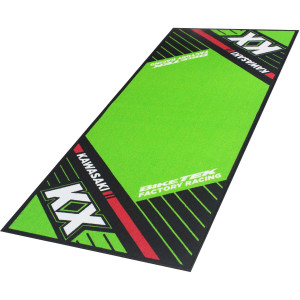 Biker Outfit Motorradteppich Kawasaki KX Werkstatt Garagenmatte