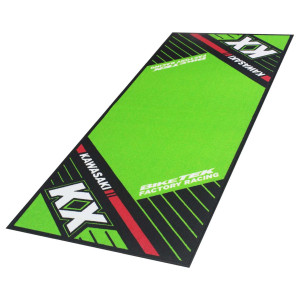 Biker Outfit Motorradteppich Kawasaki KX Werkstatt Garagenmatte
