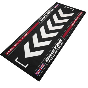 Biker Outfit Motorradteppich Race Ready Britain with Union Jack Werkstatt Garagenmatte