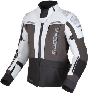 Modeka HYDRON LADY Motorradjacke hellgrau dunkelgrau schwarz Gr. 40