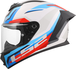 LS2 FF820 RAPID III HYPER Weiß-Blau-Rot Gr. M 57/58