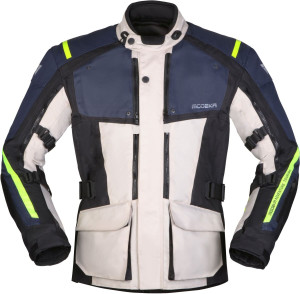 Modeka VARUS Motorradjacke hellgrau blau Gr. 3XL
