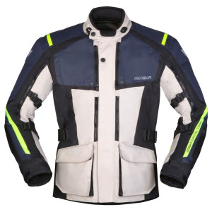 Modeka VARUS Motorradjacke hellgrau blau Gr. 3XL