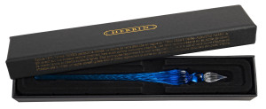 Glasfeder rund 18,5cm BLEU OUTREMER