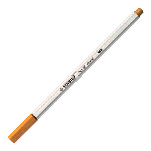 Premium-Filzstift mit Pinselspitze für variable Strichstärken - STABILO Pen 68 brush - Einzelstift - ocker dunkel