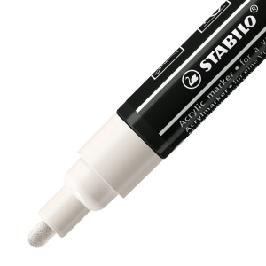 Acrylmarker - STABILO FREE Acrylic - T300 Rundspitze 2-3mm - Einzelstift - weiß