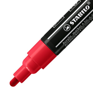 Acrylmarker - STABILO FREE Acrylic - T300 Rundspitze 2-3mm - Einzelstift - karmin