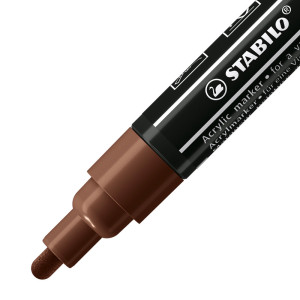 Acrylmarker - STABILO FREE Acrylic - T300 Rundspitze 2-3mm - Einzelstift - braun