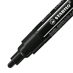 Acrylmarker - STABILO FREE Acrylic - T300 Rundspitze 2-3mm - Einzelstift - schwarz