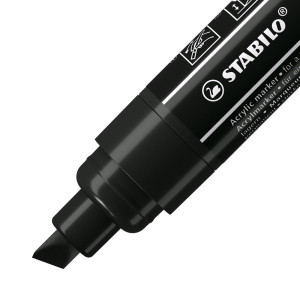 Acrylmarker - STABILO FREE Acrylic - T800C Keilspitze 4-10mm - Einzelstift - schwarz