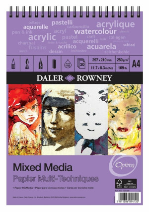 Daler Rowney A4 Mixedmedia Optima Spiralbindung oben