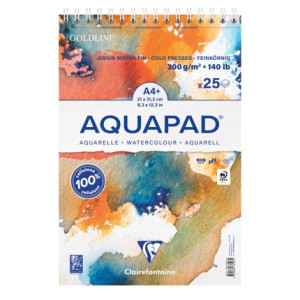 Aquapad 300g A4+ 25Bl Spiralbindung microperforiert