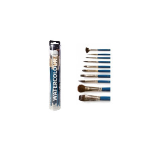 Daler Rowney Synthetik 10er Aquarell-Pinseldose kurzstielig