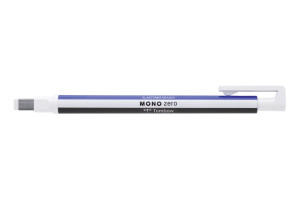 Tombow MONO zero / blau/weiß/schwarz - eckige Spitze  2,5mm x 5mm