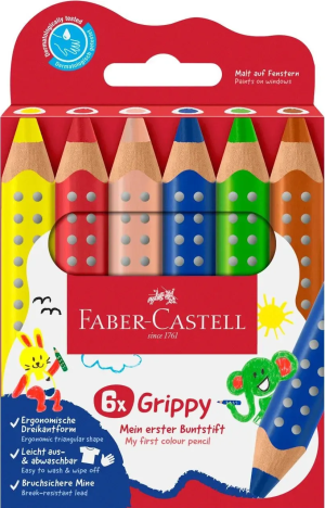 Faber-Castell Buntstft Grippy 6er Set / Angebot mit Spitzer