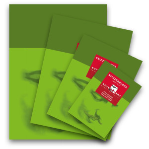 Rotbart Skizzenblock A5 120 g/m². Grünes Deckblatt