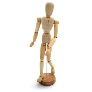Renensans Zeichen-Gliederpuppe, Holz, männlich, 31cm hoch