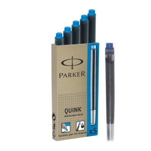 PARKER Großraum-Tintenpatronen QUINK, blau auswaschbar