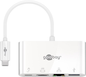 Goobay USB-C Multiport till HDMI/Ethernet/USB-A med USB-C PD 60W 4k@30Hz 2K@60Hz