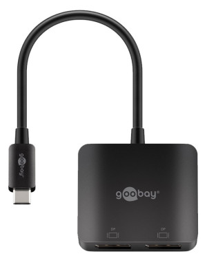 Goobay USB-C Multiport-adapter för två skärmar 2x DisplayPort