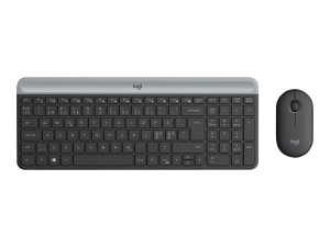 Logitech MK470 slimmat trådlöst tangentbord och mus, svart