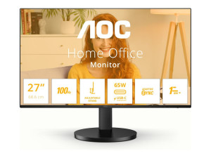 AOC Q27B3CF2 27" 2K 2560 x 1440 Ergonomisk LED-skärm med IPS-panel och USB-C PD65W