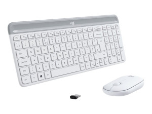 Logitech MK470 slimmat trådlöst tangentbord och mus, vit