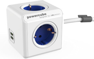 Allocacoc Powercube grenuttag med 4 uttag + 2 USB och 1.5 meter kabel