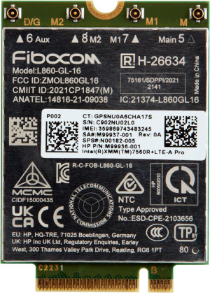 Intel XMM 7560 R+ LTE WWAN-kort (4G-modem) till HP EliteBook 640 G10, 650 G10, 830 G10, 840 G10, 860 G10 m.fl.