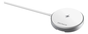 Deltaco trådlös Qi/Qi2-laddare med magnet för iPhone 13-16 (15W snabbladdning)