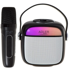 Adler kompakt bärbar högtalare med trådlös mikrofon för karaoke