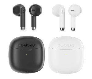 Audeeo True Wireless headset och hörlurar earbuds svart/vit (Vit)