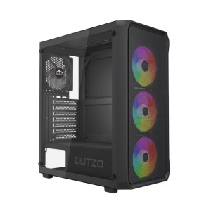 Dutzo C321 Midi Tower-chassi med sida i härdat glas och ARGB