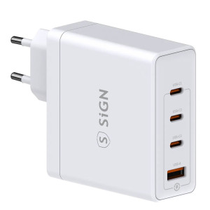 SiGN AC-adapter väggladdare 140W med 3x USB-C och 1x USB för bla MacBook