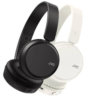 JVC on-ear trådlösa Bluetooth-hörlurar och headset (svarta/vita) (Vit)