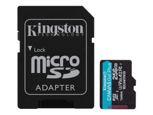 Kingston Canvas Go! Plus 256GB microSDXC + SDXC UHS-I U3 V30 (Class 10) 200MB/s inkl. adapter