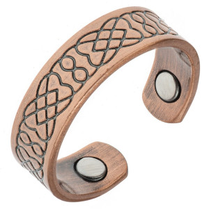 Zdrowotna obrączka miedziana - zdobiona