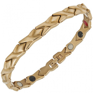 Bransoletka magnetyczna damska pozłacana zdrowotna