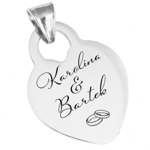 Zawieszka z grawerem serce wisiorek stal 316l