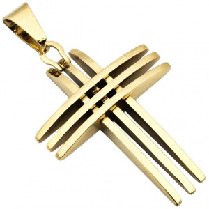Pozłacana zawieszka wisiorek krzyż krzyżyk