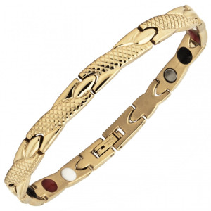 Bransoletka magnetyczna damska pozłacana stal chirurgiczna