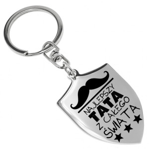 Brelok do kluczy z grawerem dla taty tarcza herb stal 316l