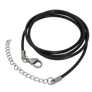 Rzemyk męski pleciony czarny