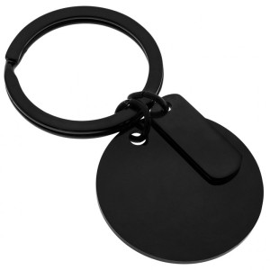 Brelok do kluczy zawieszka grawer czarny stal 316l