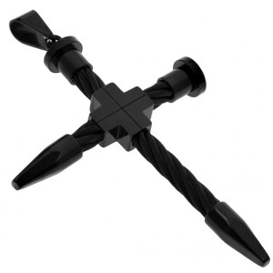 Zawieszka krzyżyk wisiorek krzyż stalowa linka