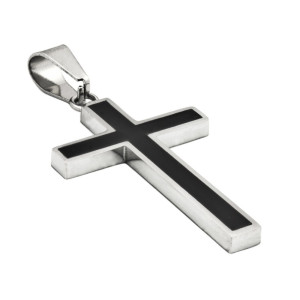 Wisiorek męski w kształcie krzyża ze stali chirurgicznej