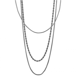 Naszyjnik męski potrójny zestaw kaskadowy stal 316l