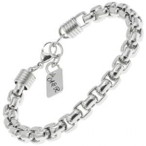 Bransoletka męska stalowa grawer blaszka