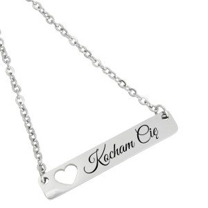 łańcuszek celebrytka stal chirurgiczna z grawerem