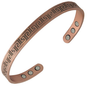 Bransoletka miedziana  magnetyczna bangla grecki wzór